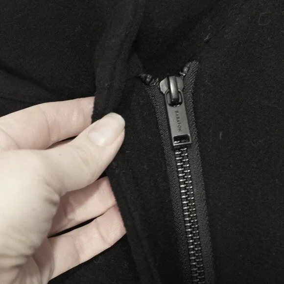 Babaton Cocoon Coat Black Cashmere Wool Funnel Neck Minimal Goth Quiet Lux Coat - Picture 16 of 16